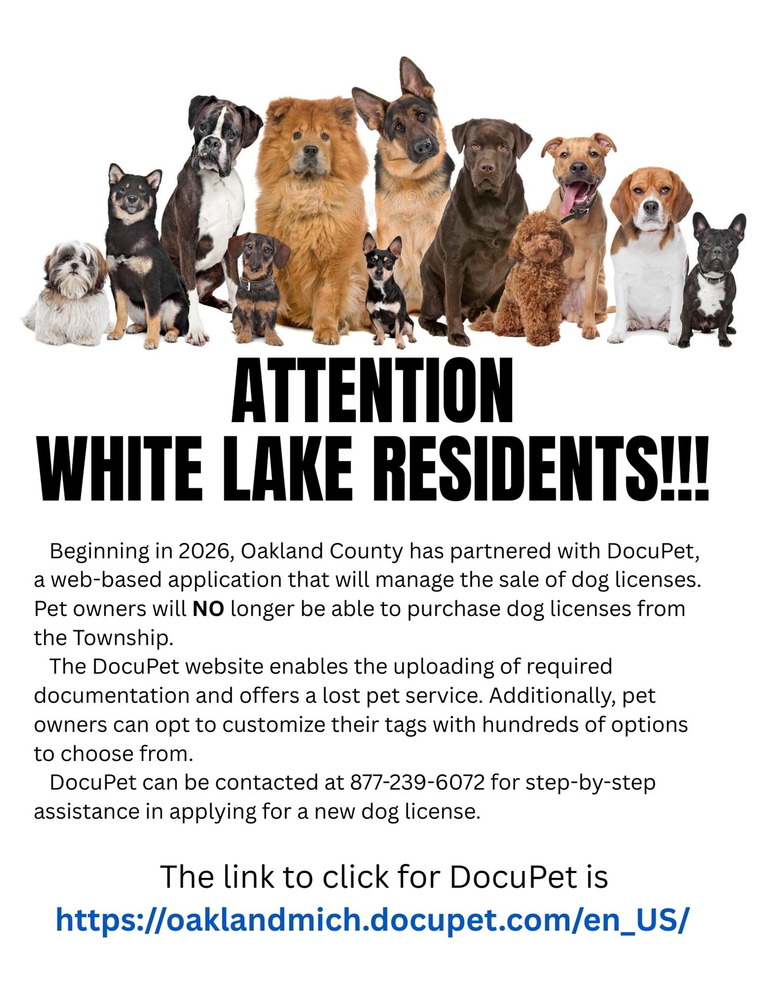 White Lake Township Will No Longer Be Able To Issue Dog Licenses