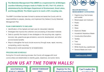 Materials Management Reduce Landfill Town Hall Meetings