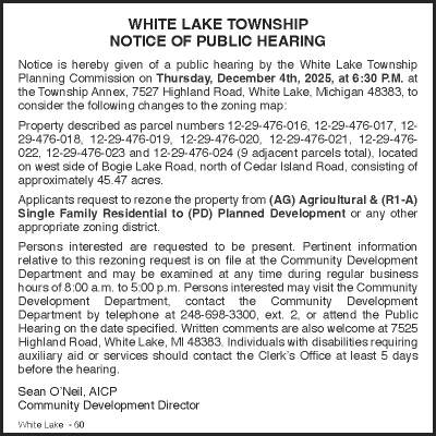 Rezoning Request for 9 parcels consisting of 45 acres at the corner of Bogie Lake Road and Cedar Island Road