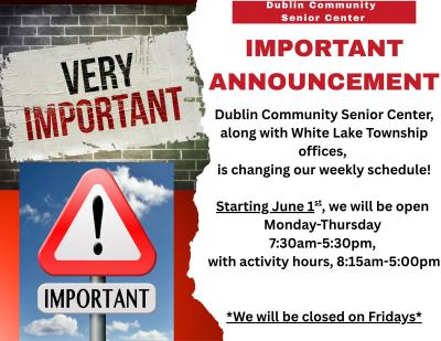 New Schedule Announcement