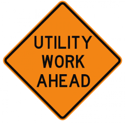 Utiltiy Work Ahead sign