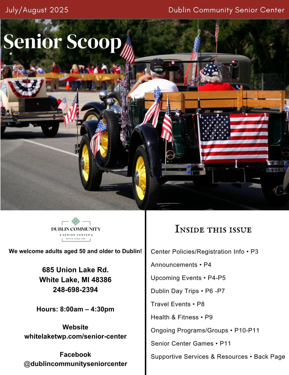 Dublin Senior Scoop Newsletter July/August 2025